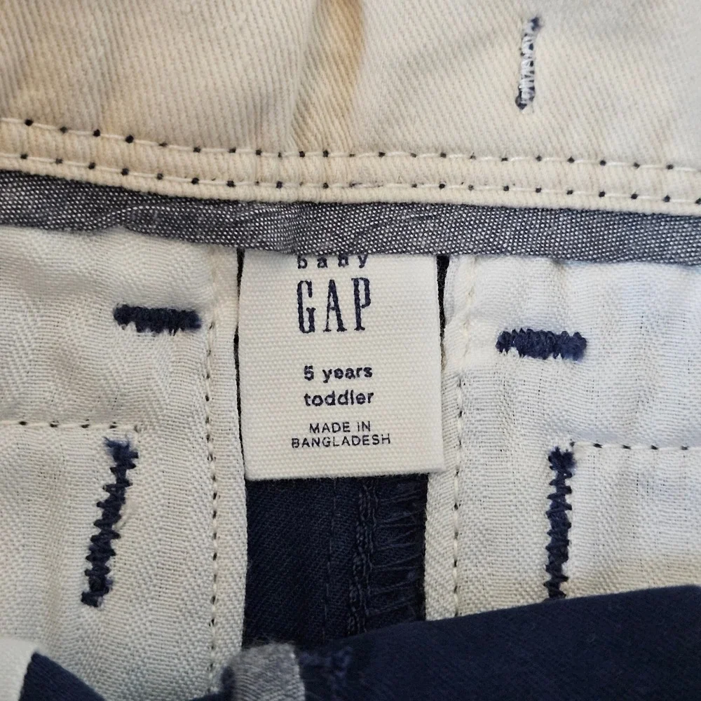 Gap Chino Shorts Kids 5 Lot‎ of 2 Navy Blue Black NEW Adjustable Waist Uniform